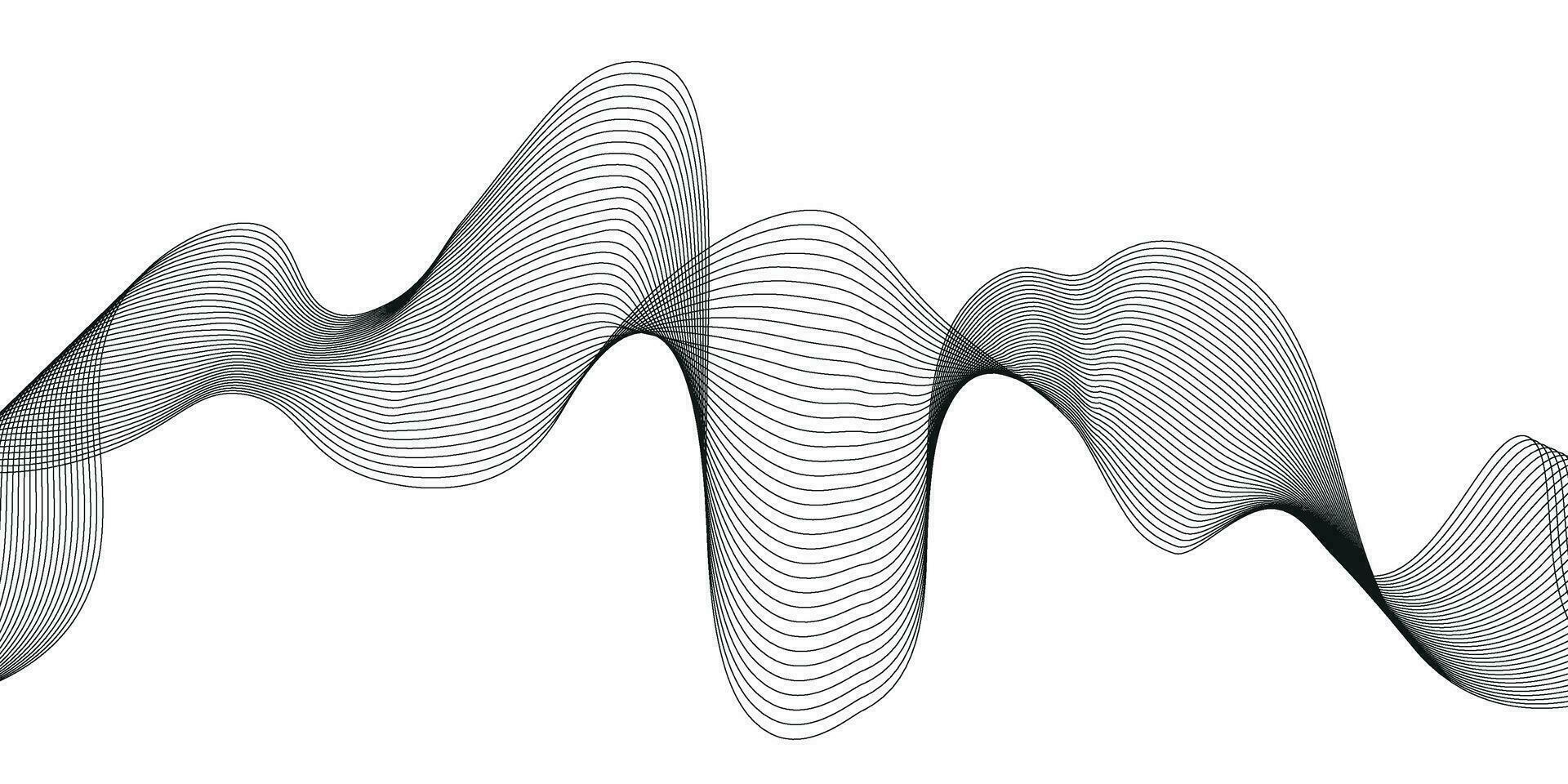 Wave Line. Wave Line Background. Black Line with White Background. Curved Wavy Line. Abstract Wave Background with Black and White Lines. Abstract Wave Background Vector Illustration.