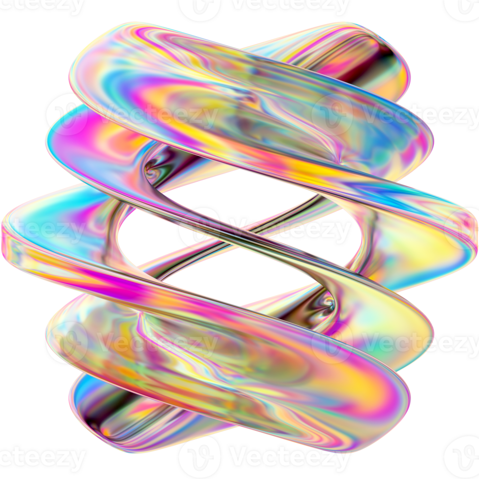 Abstract Geometric Holographic 3D Shape png