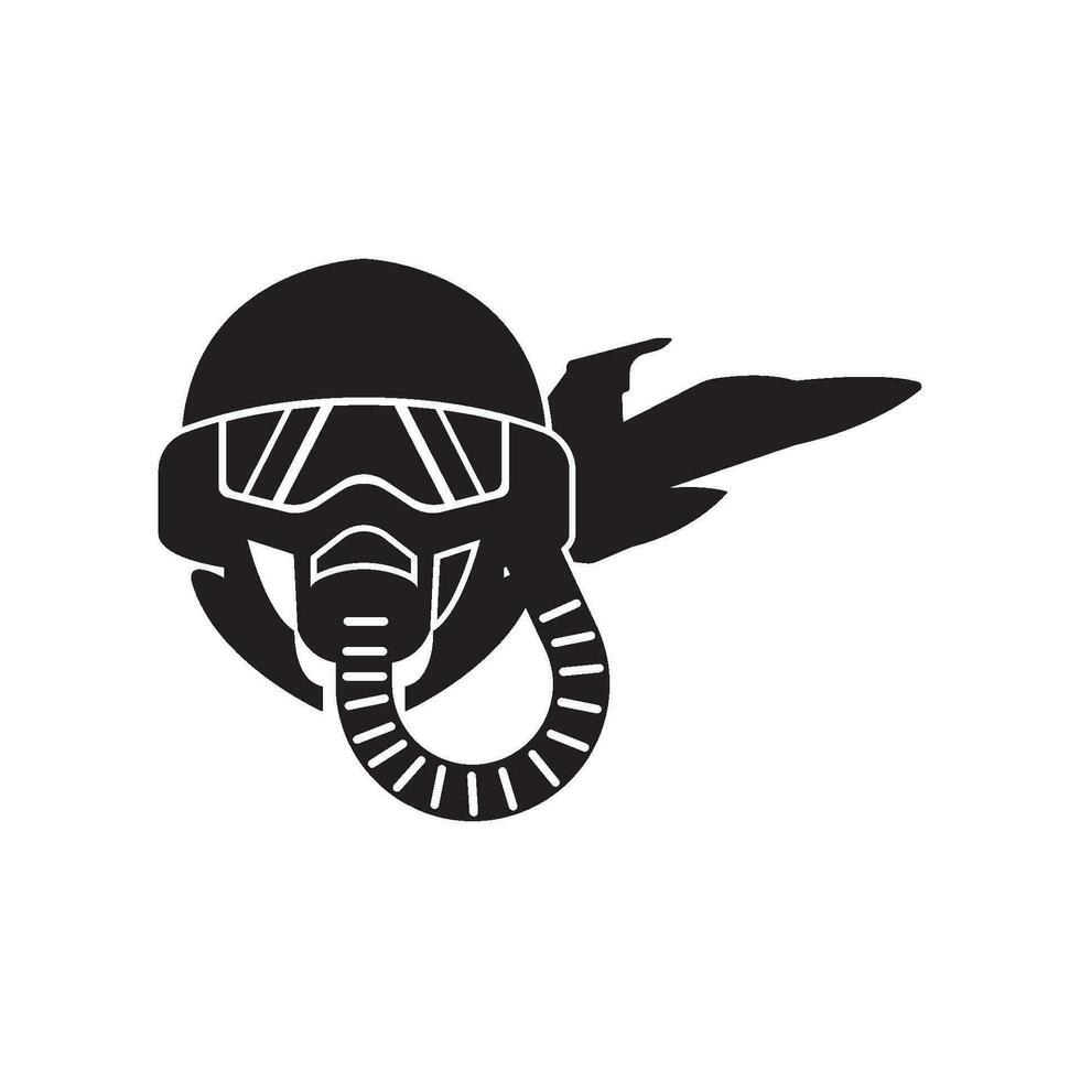 Fighter jet pilot logo icon, vector illustration design