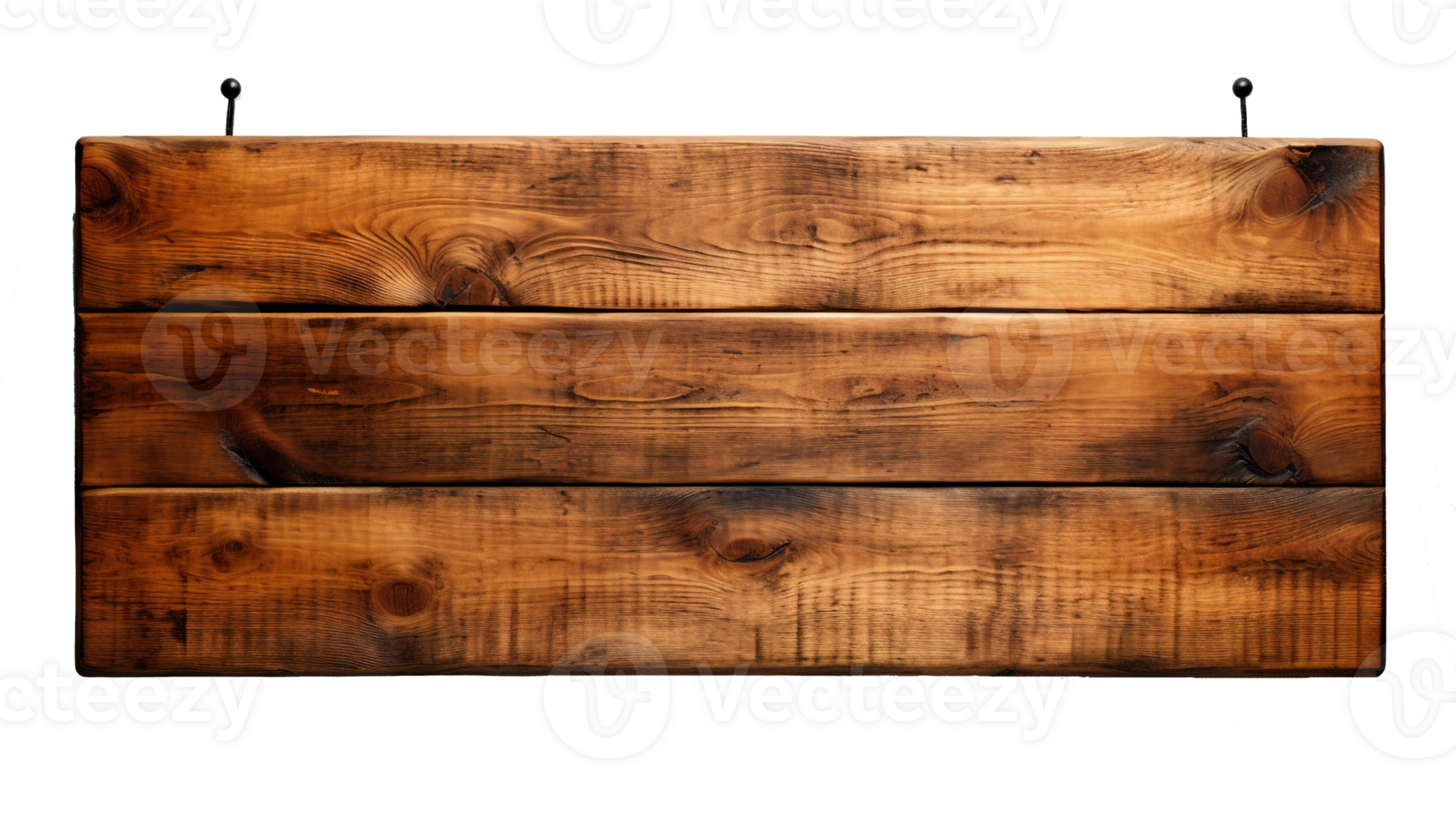 Close-Up of an Empty Brown Wooden Sign, Isolated on a Clear Transparent Background, Vintage Charm and Rustic Elegance Wood Sign, Ai generative png
