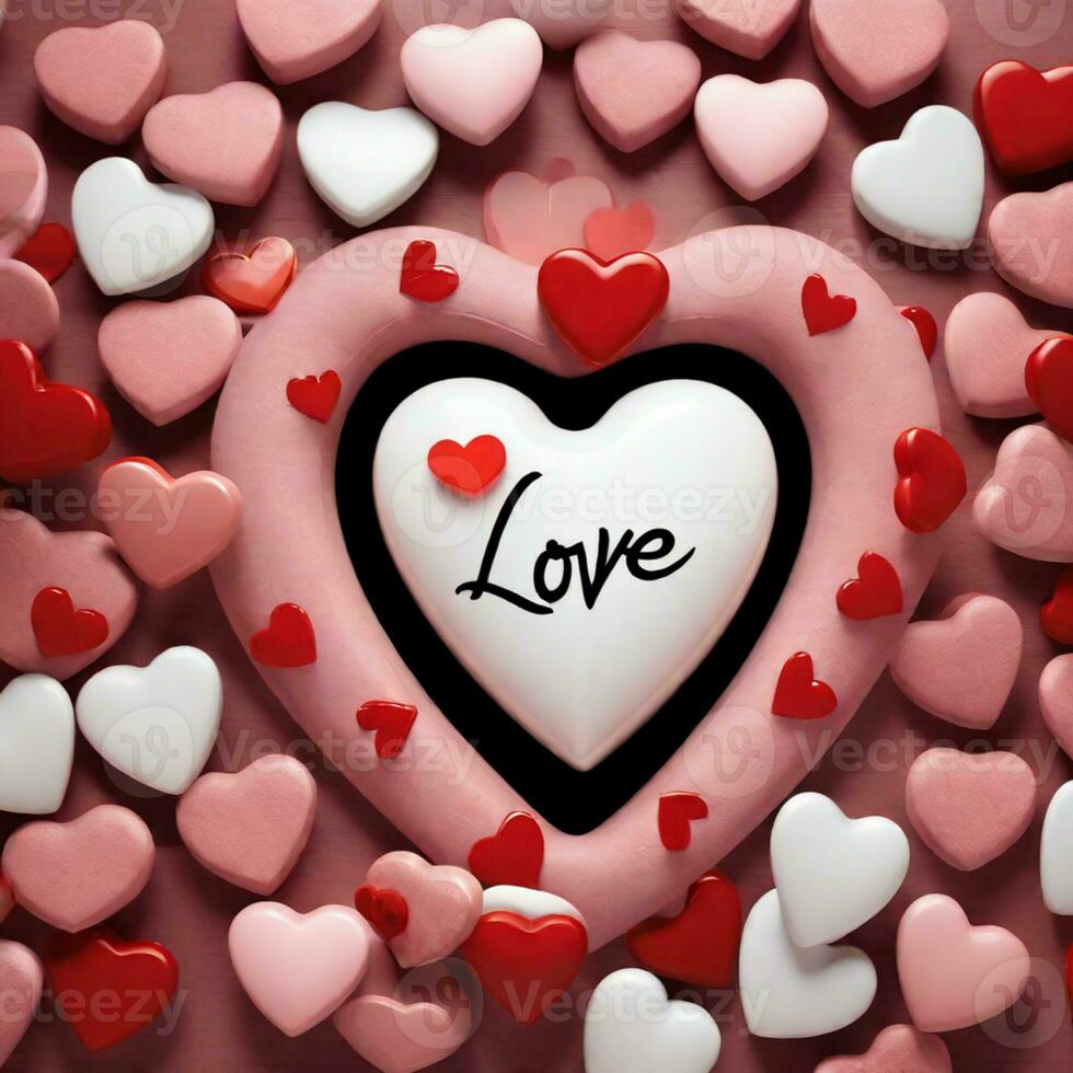 Ai generated content. Geometric Heart Swirls Abstract Pattern for Modern Romance photo