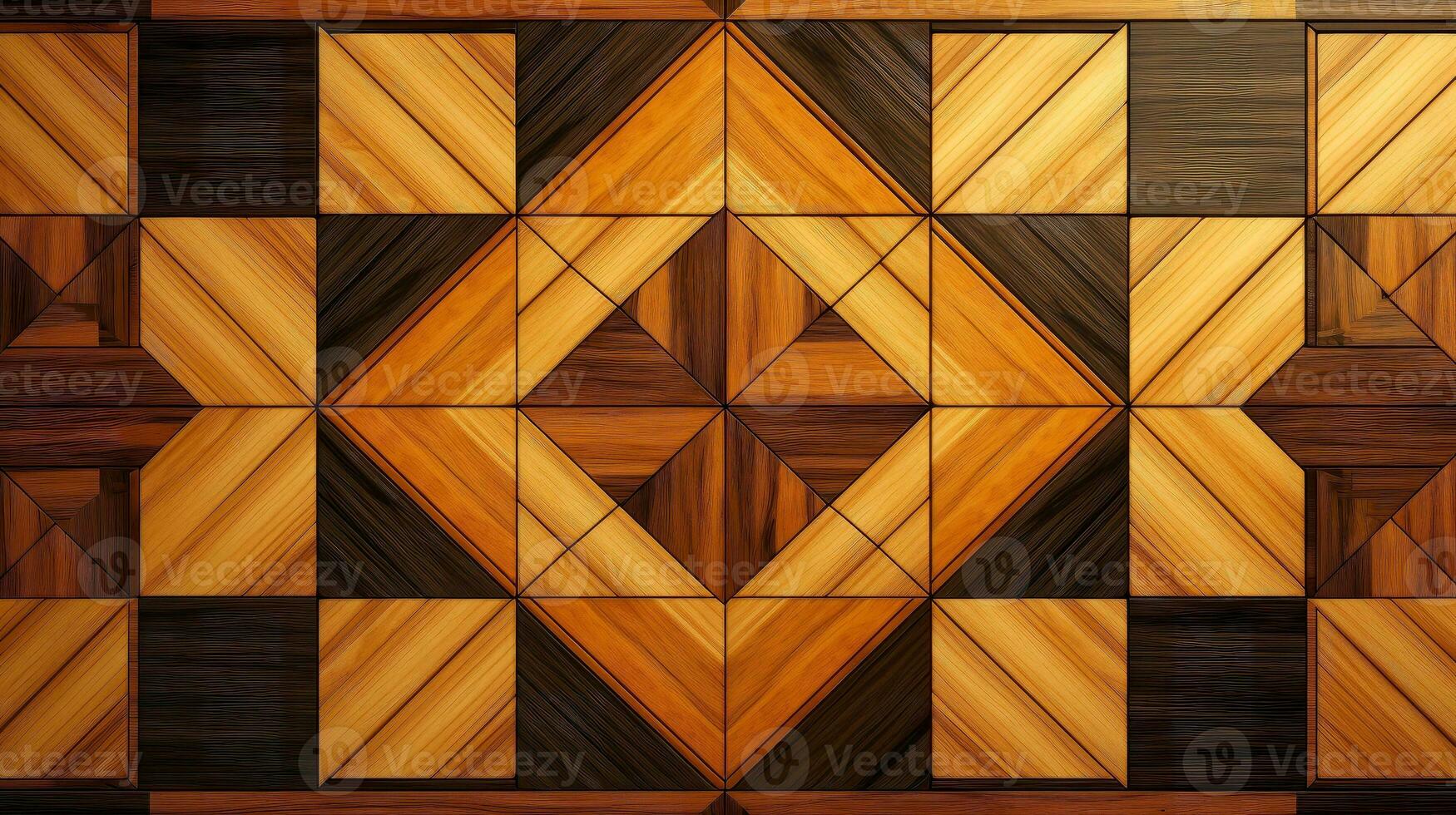 Wood marquetry wall parquet, abstract pattern background, Generative AI illustration photo