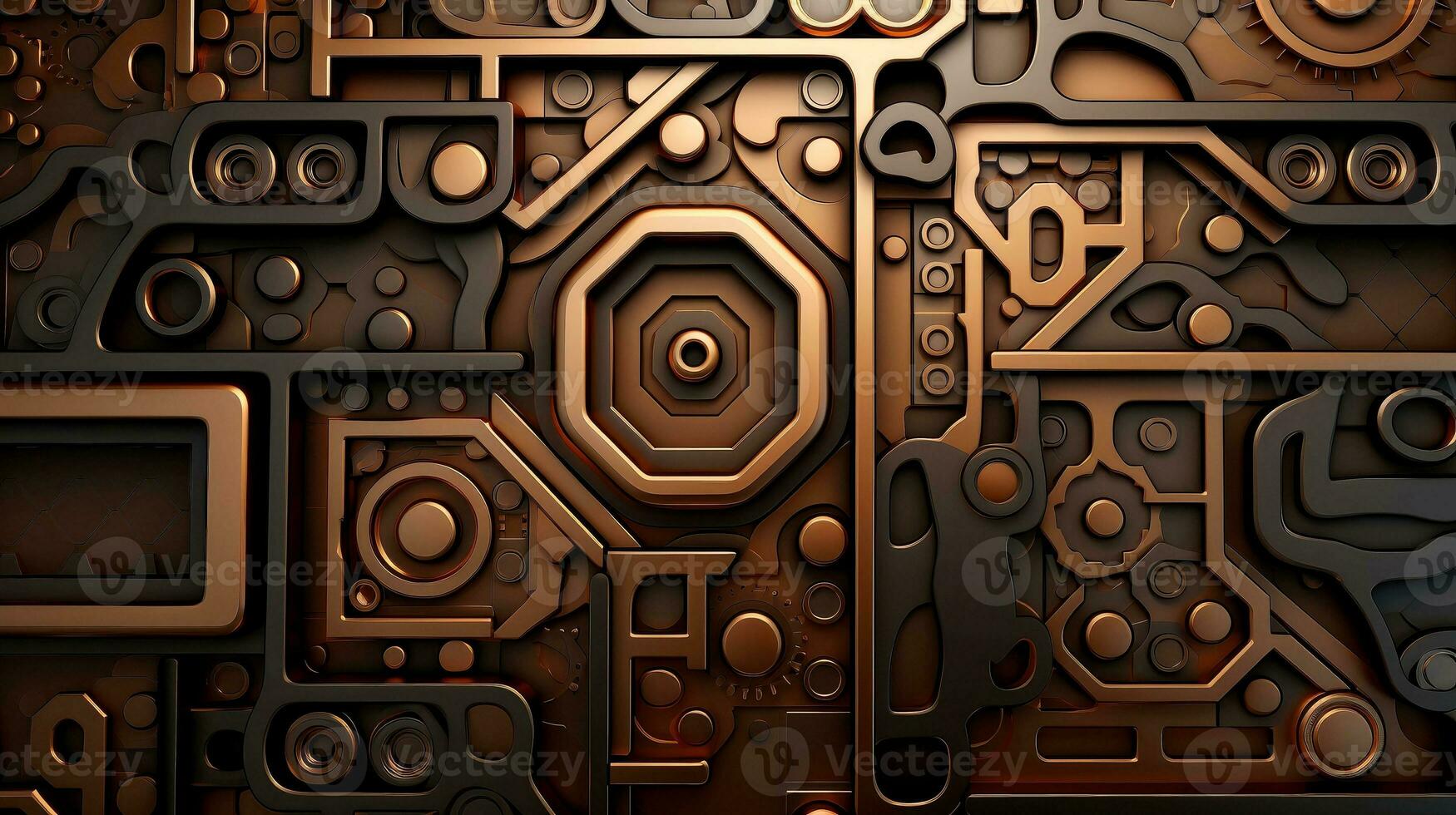 Wood marquetry wall parquet, abstract pattern background, Generative AI illustration photo