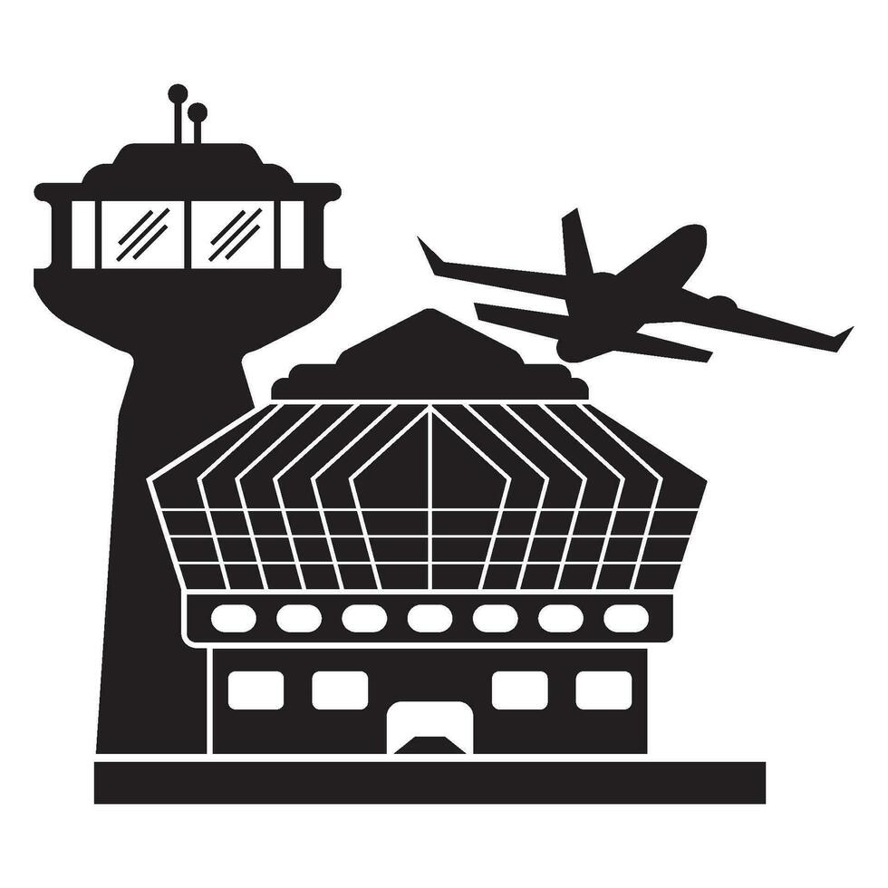 Airport icon logo vector design template illustration