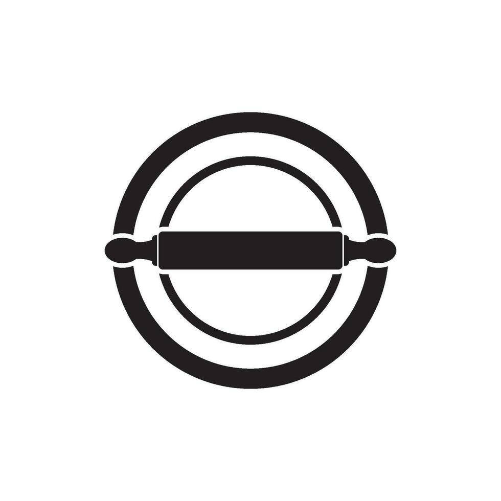 rolling pin icon logo vector design template illustration