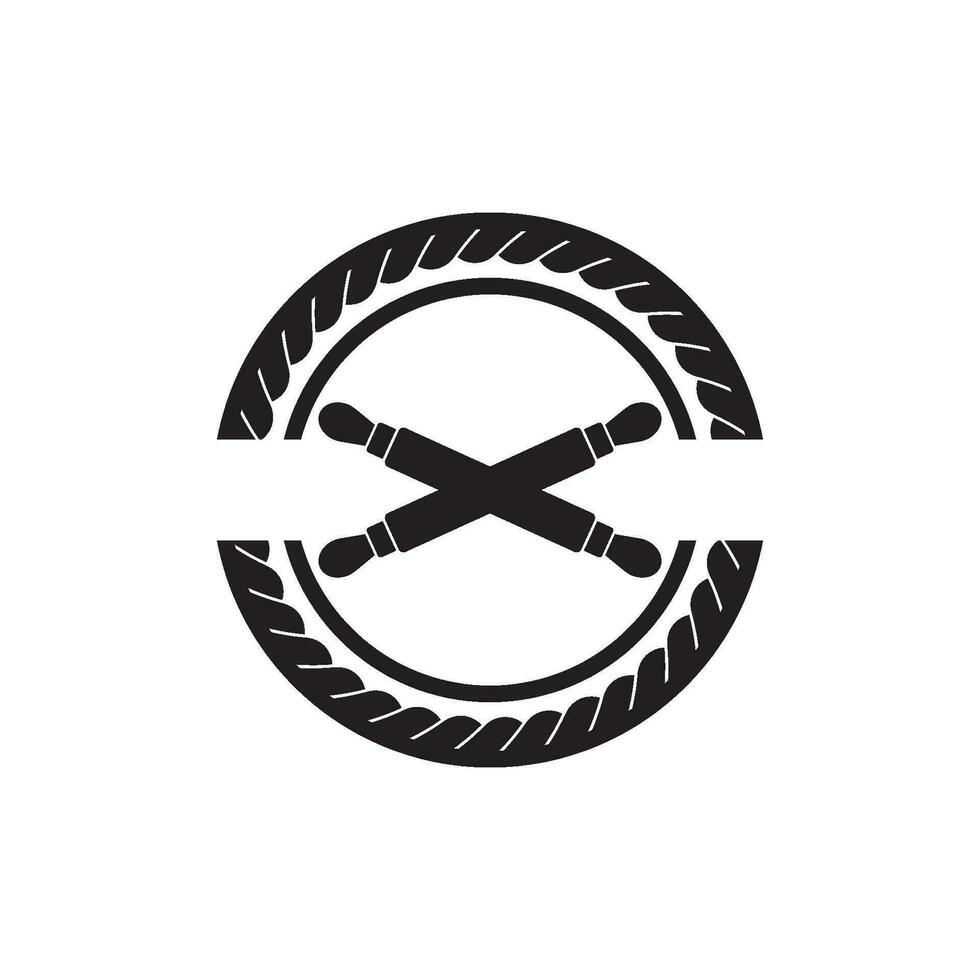 rolling pin icon logo vector design template illustration