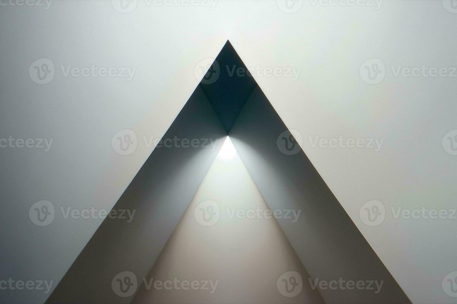 Neon Triangles on a White Canvas. AI Generated. photo