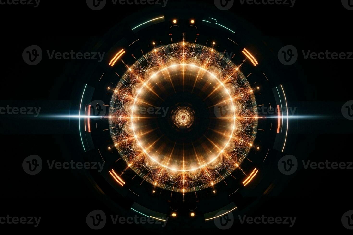 Luminous Circles Abstract Light Background. AI Generated. photo