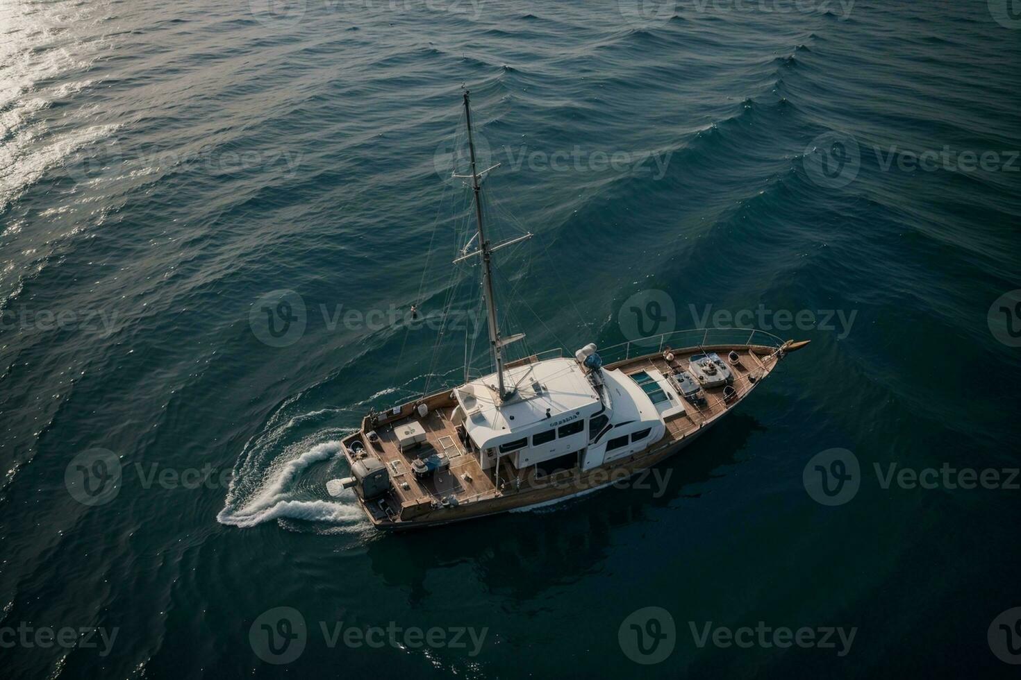 Serene Seas A Captivating Journey on the Blue Ocean. AI Generated. photo