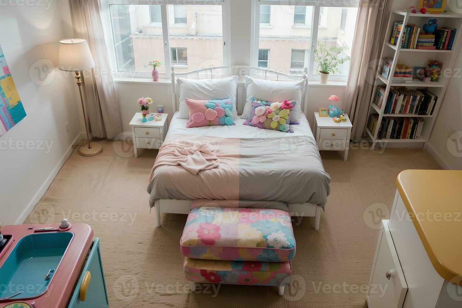Vibrant and Imaginative Children s Room Design. AI Generated. photo