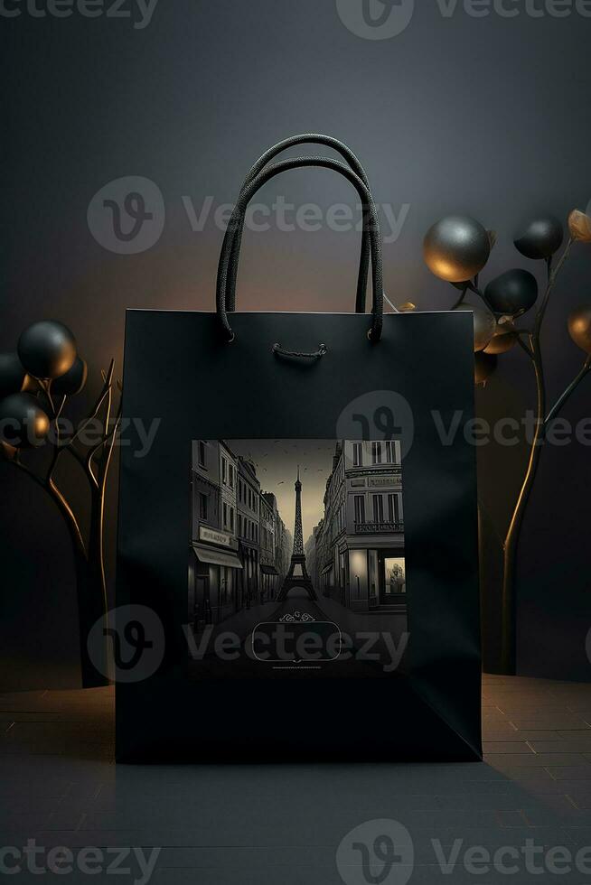 Ai generated black friday shopping discounts and sale time event photo