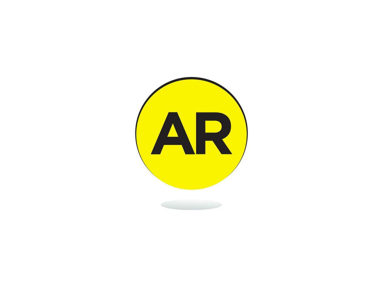 Unique Ar Logo Icon, Monogram AR Circle Logo Letter Vector Art