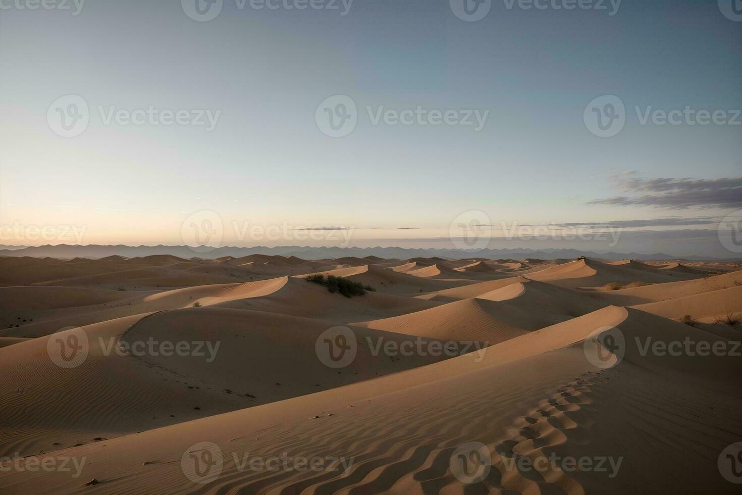 Embracing the Evening Silence in the Dunes. AI Generated. photo