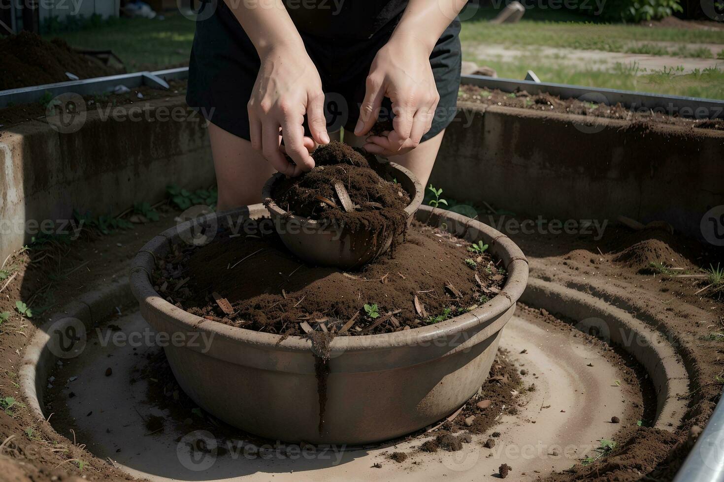 From Waste to Wealth The Composting Journey. AI Generated. photo
