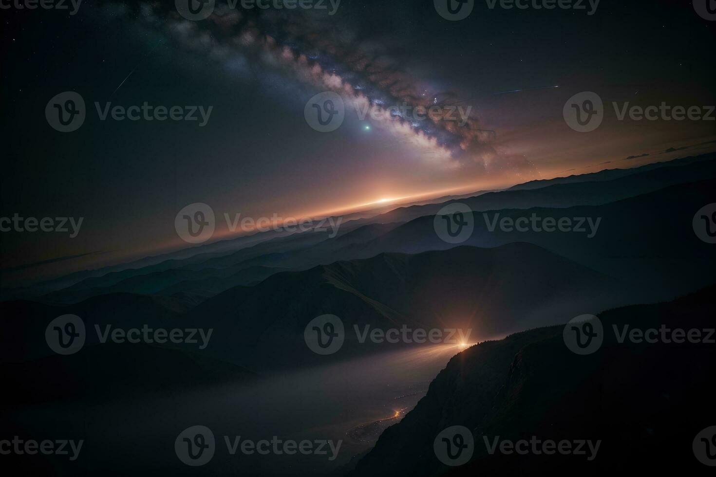 Beyond the Stars A Captivating Glimpse of a Distant Galaxy. AI Generated. photo