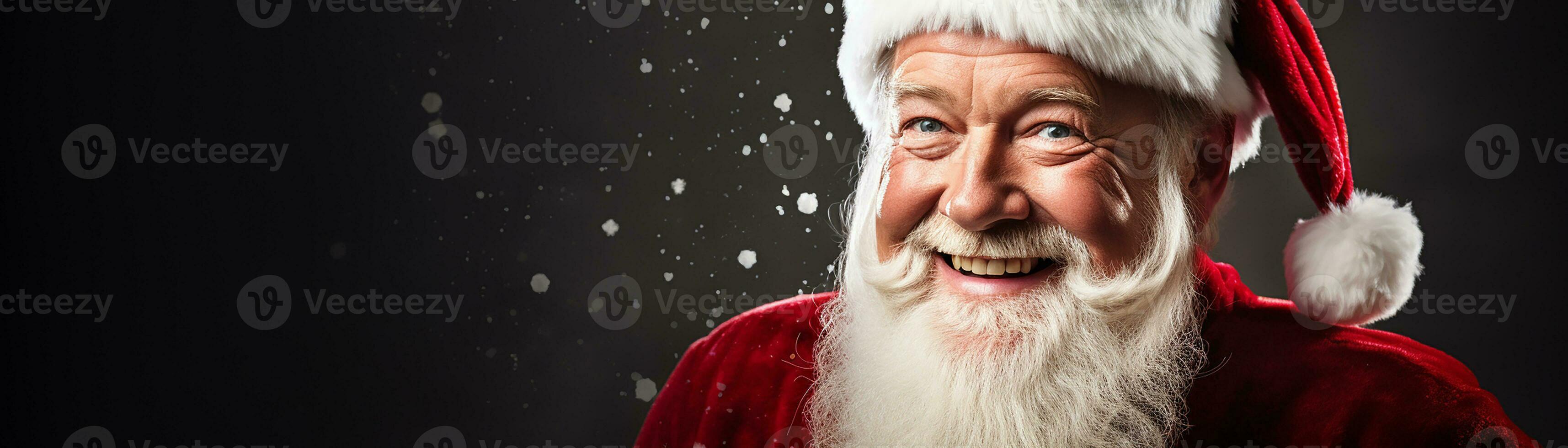 Ai generated portrait of handsome smiling man in santa claus wearing photo