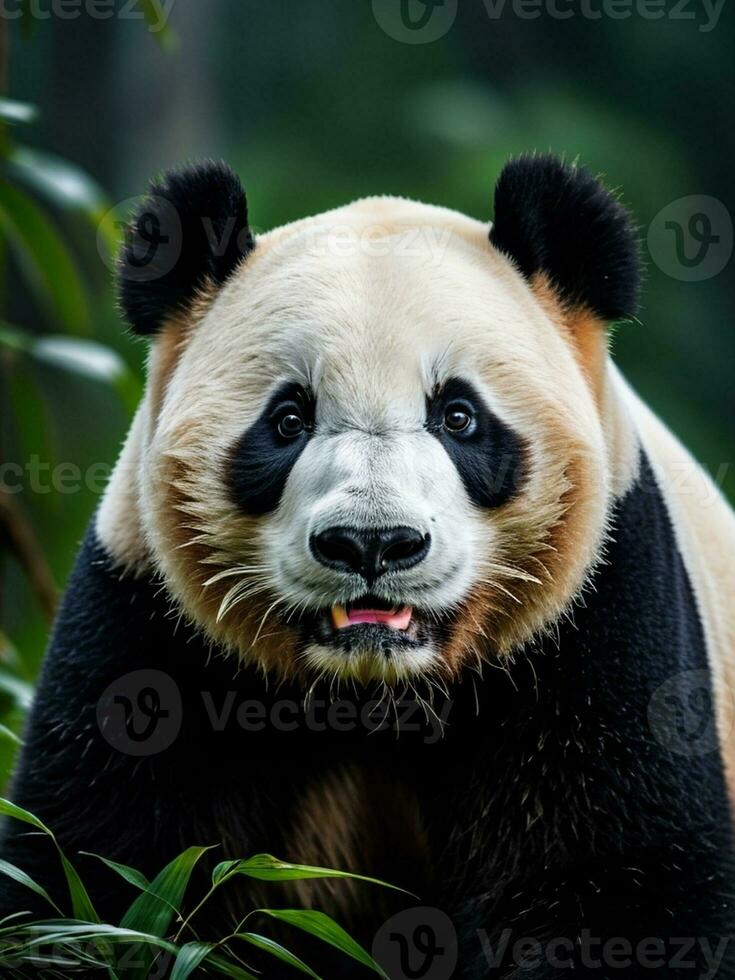 majestuoso panda en sus natural hábitat. ai generado. foto