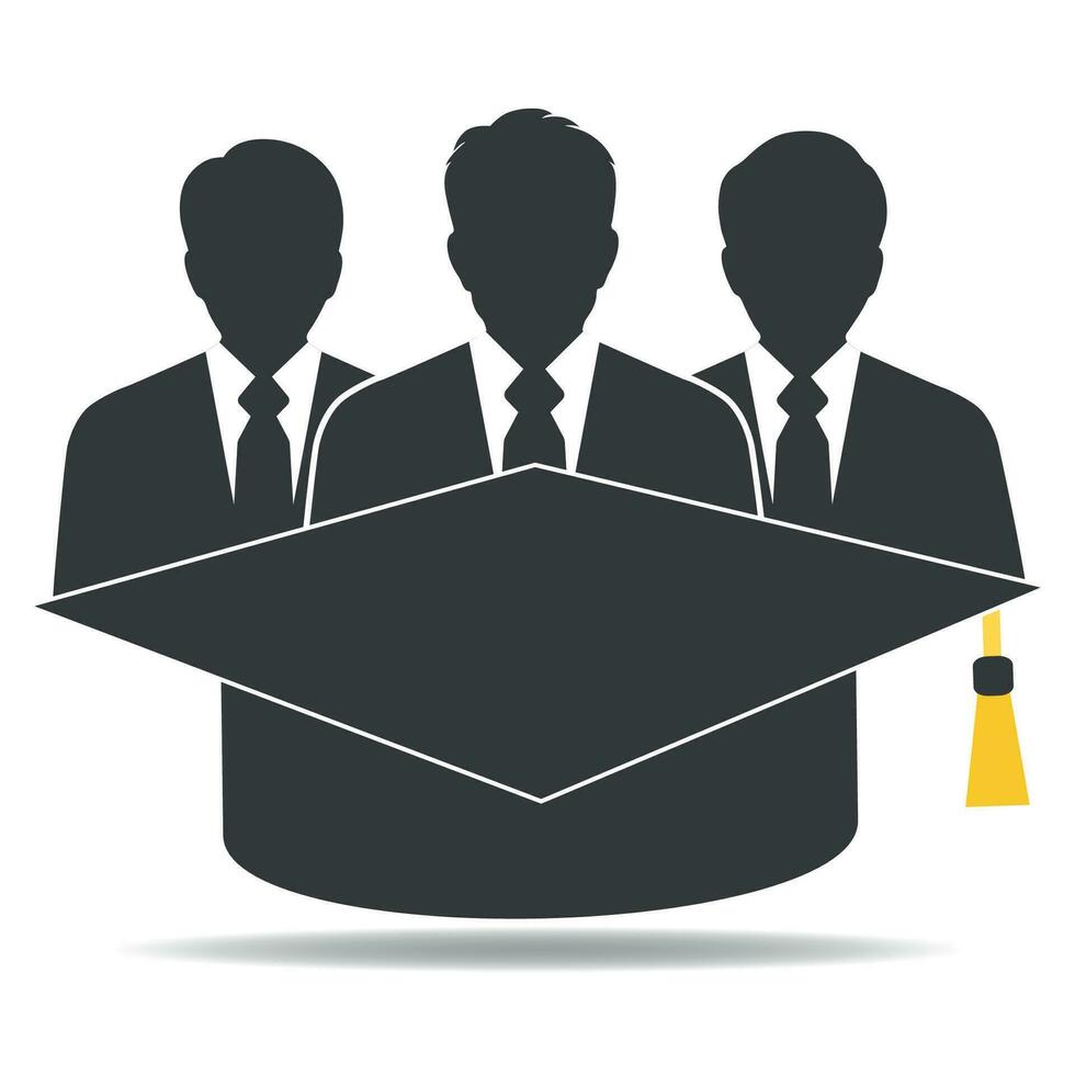 Illustration International Students Day. Pupils with student cap on white background. vector