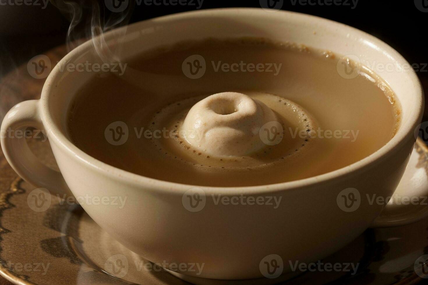 A Captivating Close Up Steaming Cup of Tea by Jane Smith. AI Generated. photo