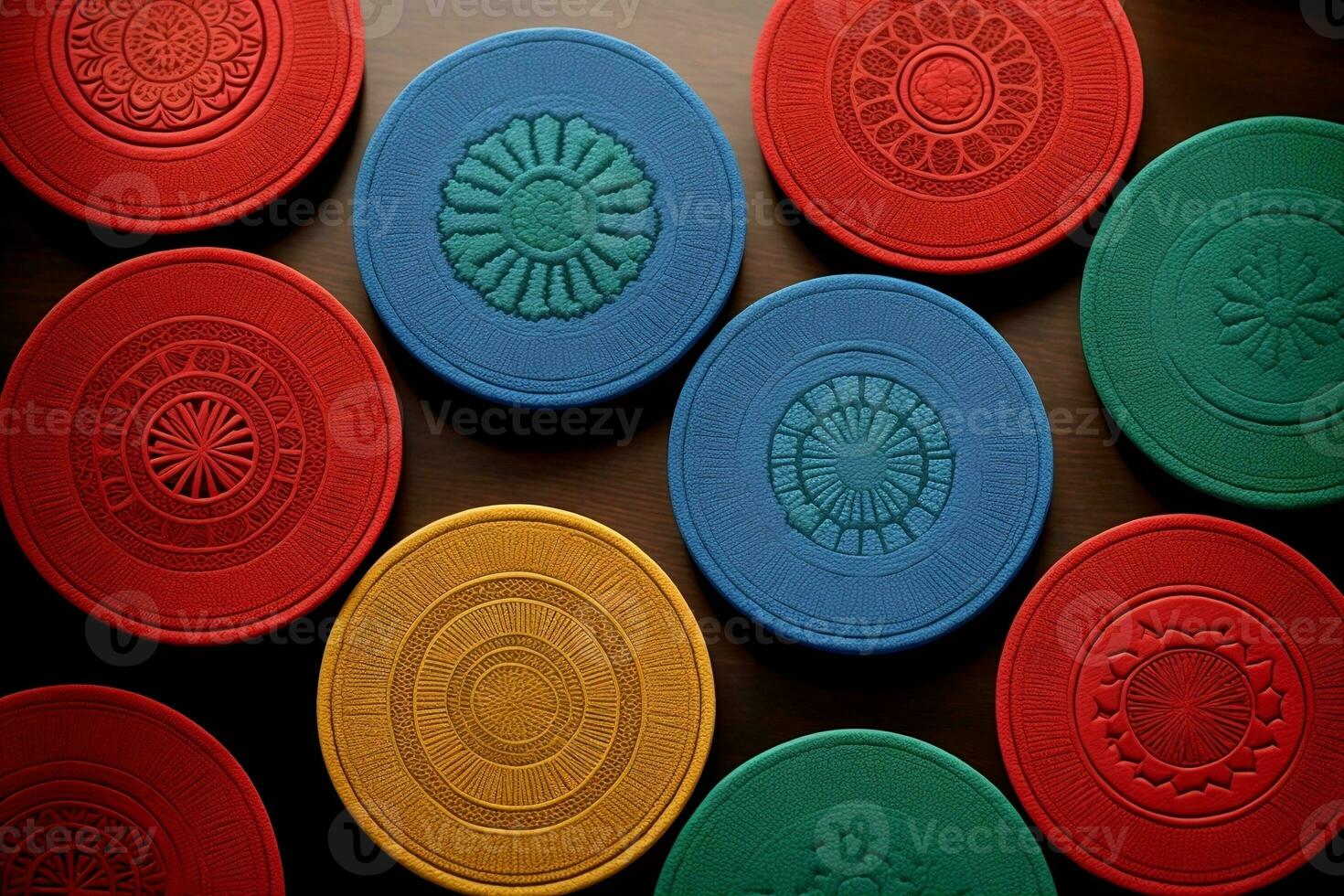 Cheers to the Holidays Vibrant and Festive Drink Coasters Collection. AI Generated. photo