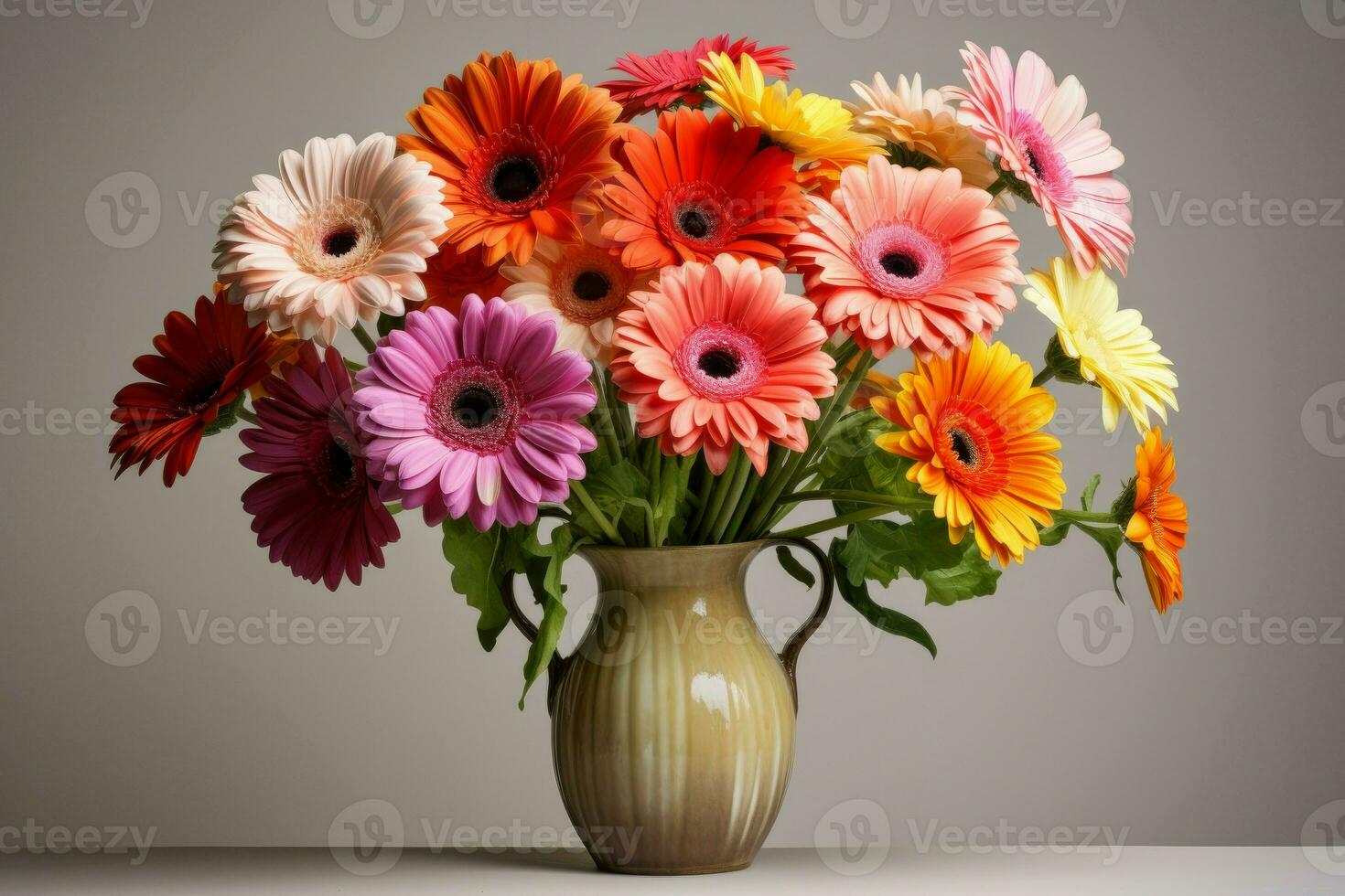 Elegant Gerbera daisies vase. Generate Ai photo