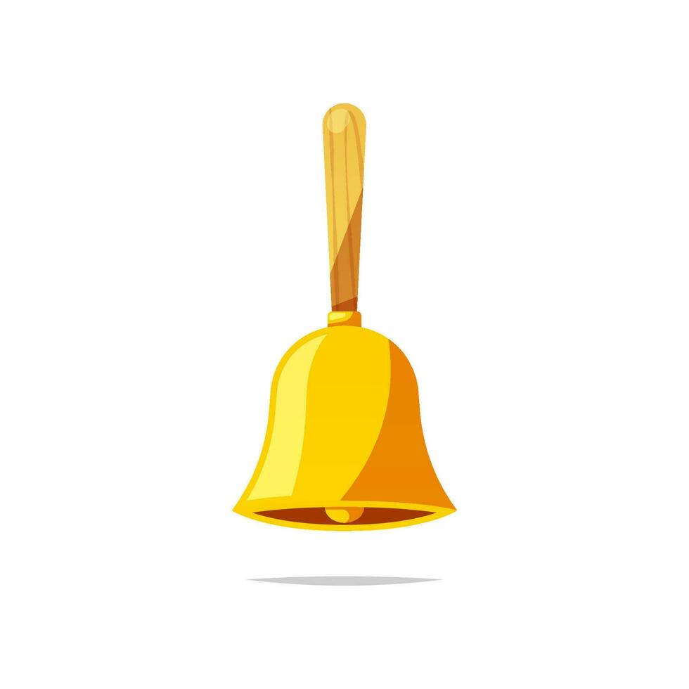 Hand bell vector isolated on white background.