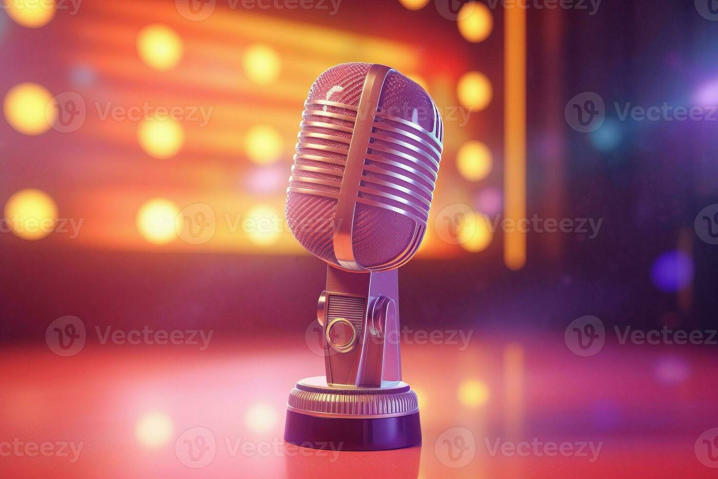 karaoke competencia fiesta. generar ai foto