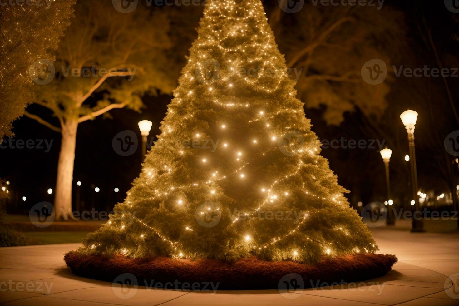 Elegant Tree Skirt with Intricate Patterns and Soft Textures. AI Generated. photo
