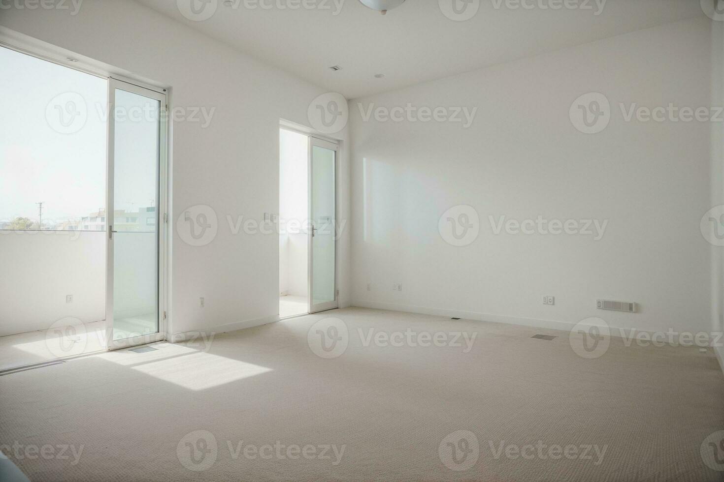 Contemporary Elegance in an Empty Modern Room. AI Generated. photo