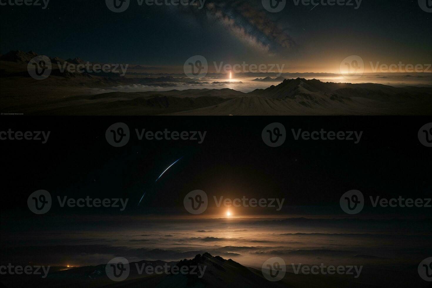 Mesmerizing Planets in the Expansive Sky. AI Generated. photo