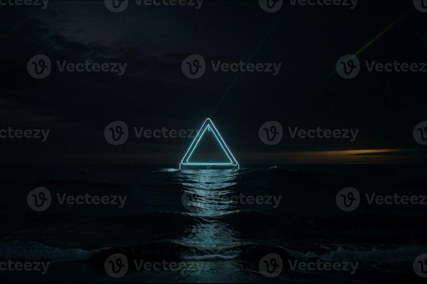 Neon Wave Illuminating the Night with Vibrant Colors. AI Generated. photo