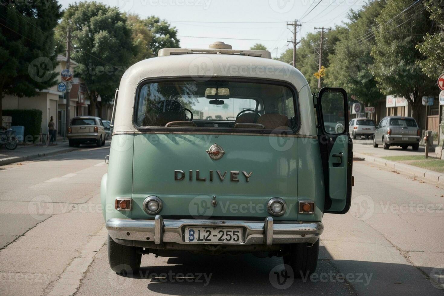 Timeless Delivery A Retro Ride Through Nostalgia and Style. AI Generated. photo