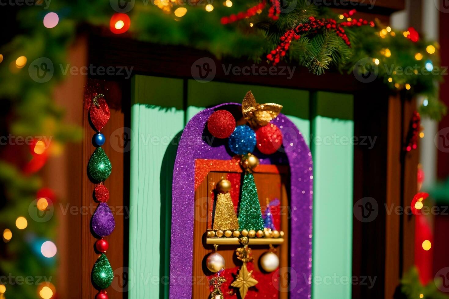 Enchanting Elf Door Decoration Kits for a Magical Touch. AI Generated. photo