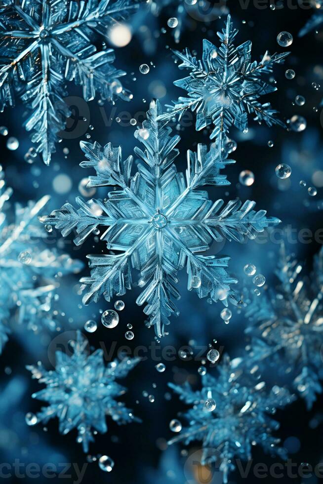 Ai generated snowflake winter banner pattern illustration photo