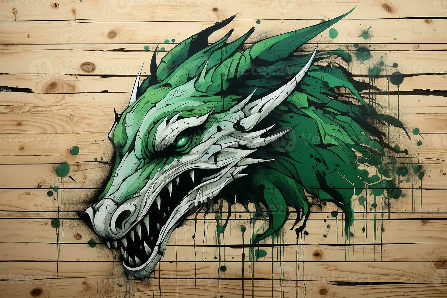 Ai generated Green wooden dragon chinese new year celebration 2024 photo