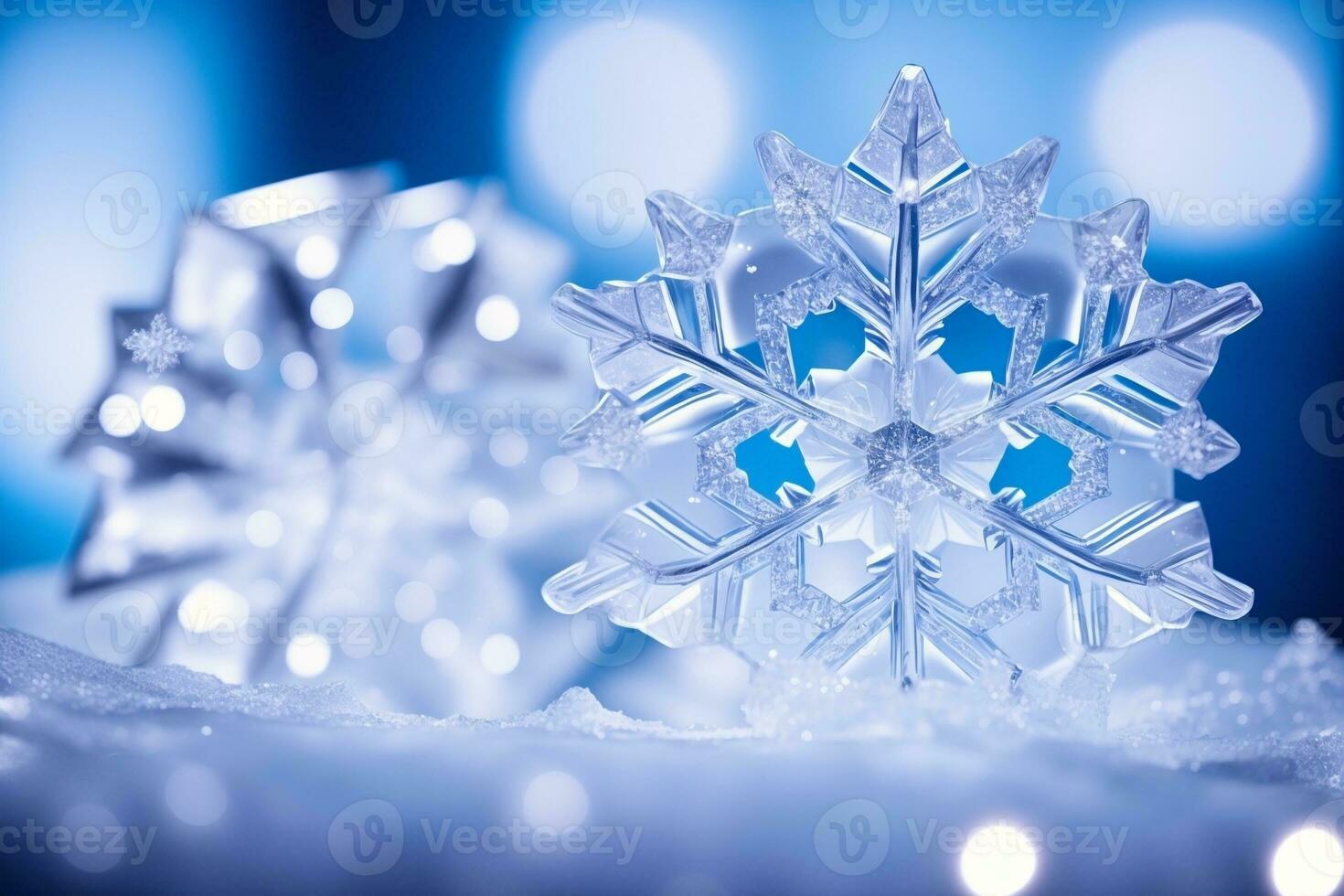 Shimmering Snowflake Soap A Delicate Touch of Winter. AI Generated. photo