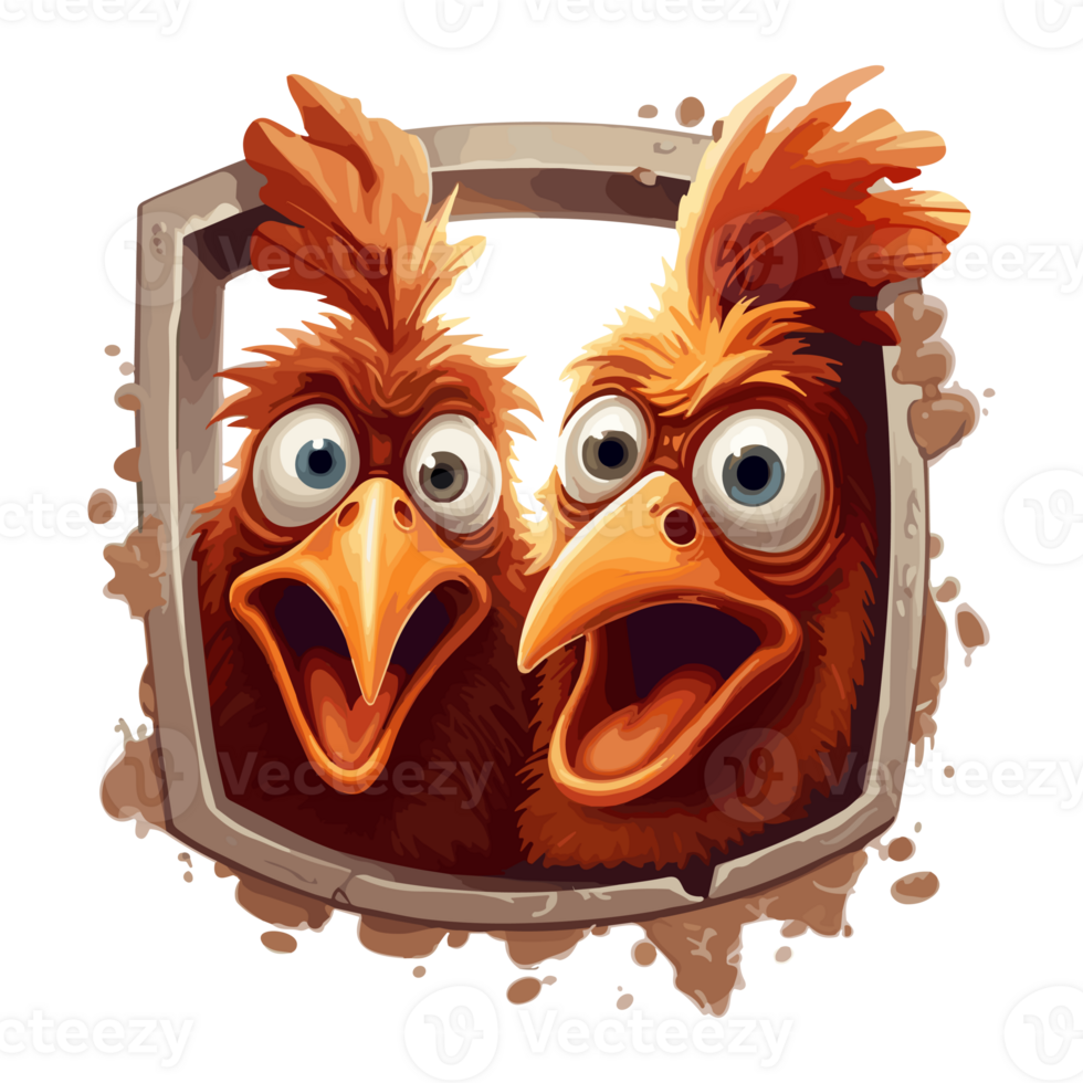 Cute Funny Hen, Chicken on transparent background png