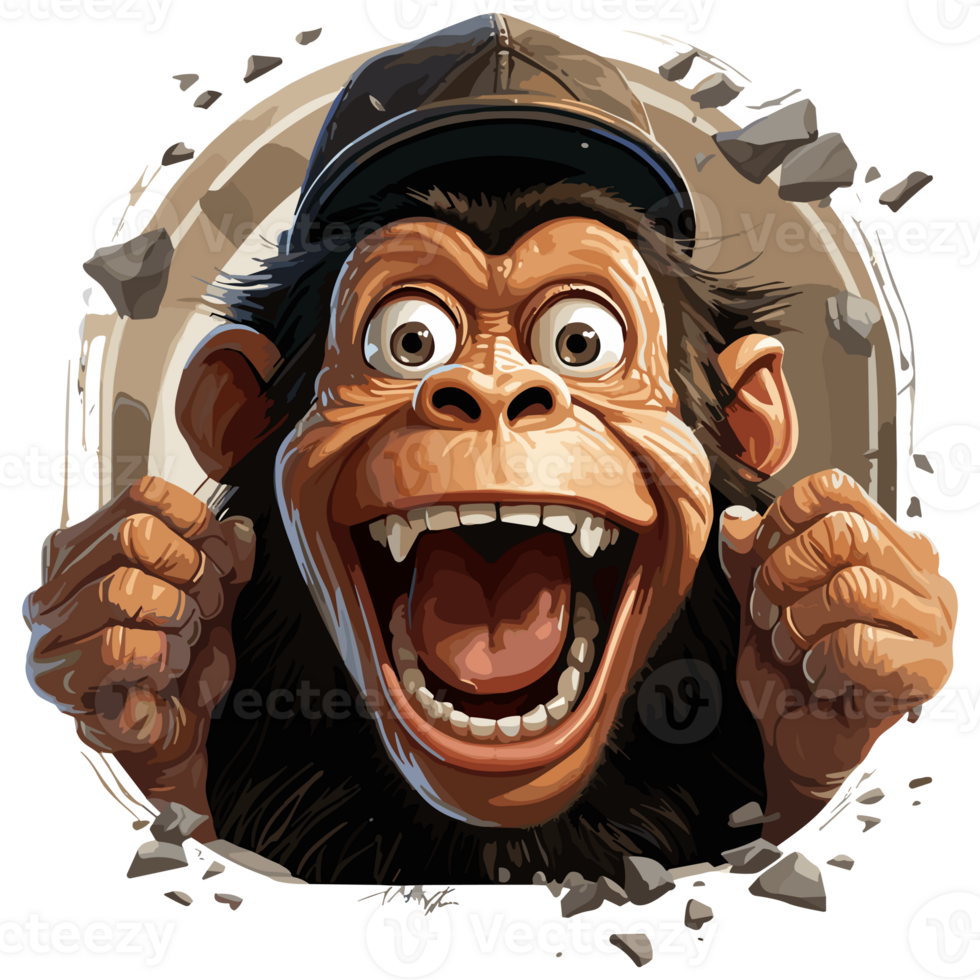 Funny Cute Monkey on transparent background png