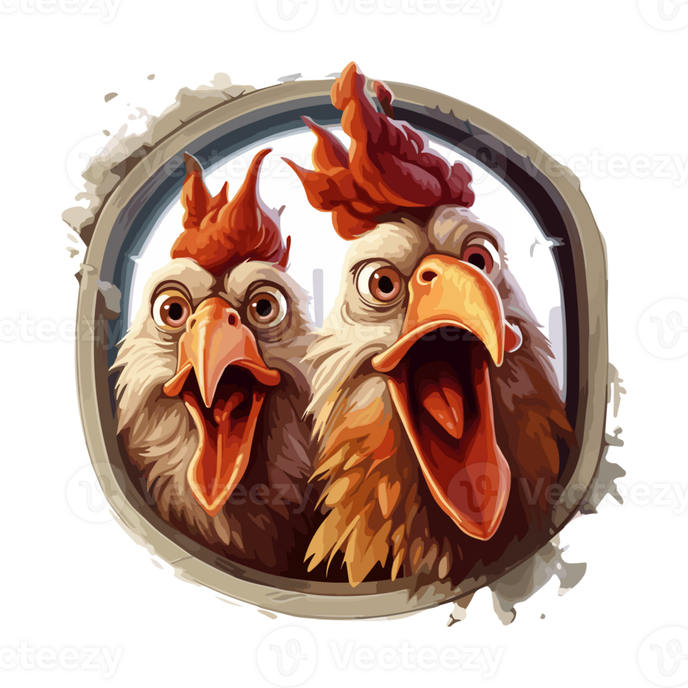 Cute Funny Hen, Chicken on transparent background png