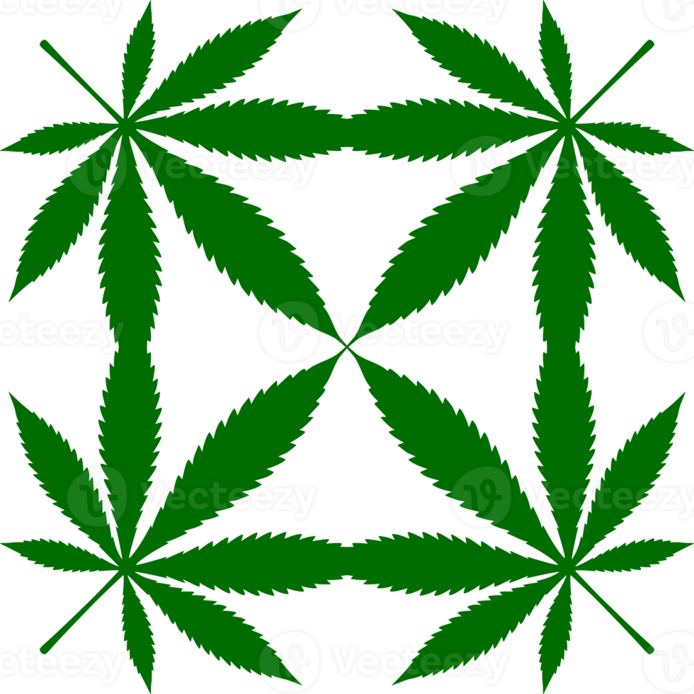 marijuana hoja silueta composición, lata utilizar para decoración, florido, fondo de pantalla, cubrir, Arte ilustración, textil, tela, moda, o gráfico diseño elemento. formato png