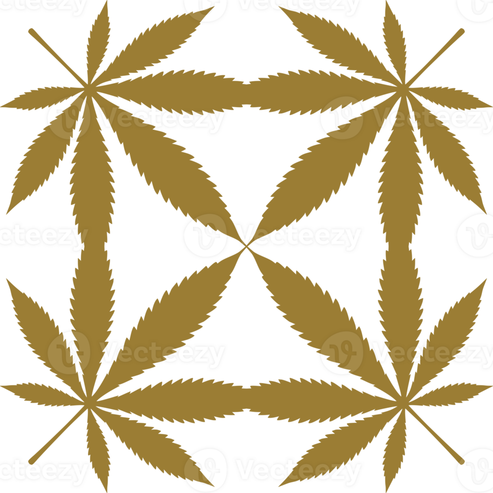 Marijuana Leaf Silhouette Composition, can use for Decoration, Ornate, Wallpaper, Cover, Art Illustration, Textile, Fabric, Fashion, or Graphic Design Element. Format PNG