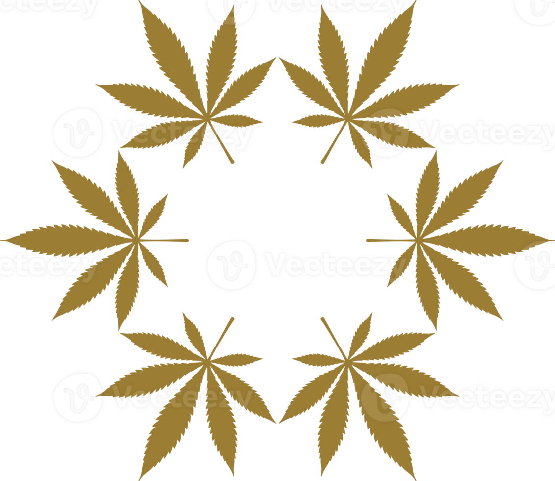 Marijuana Leaf Silhouette Composition, can use for Decoration, Ornate, Wallpaper, Cover, Art Illustration, Textile, Fabric, Fashion, or Graphic Design Element. Format PNG