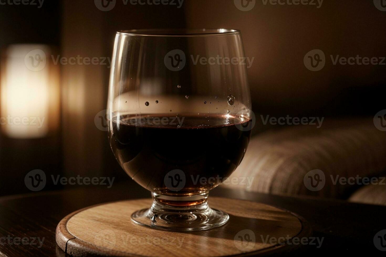 Rico vino en un whisky vaso. ai generado. foto