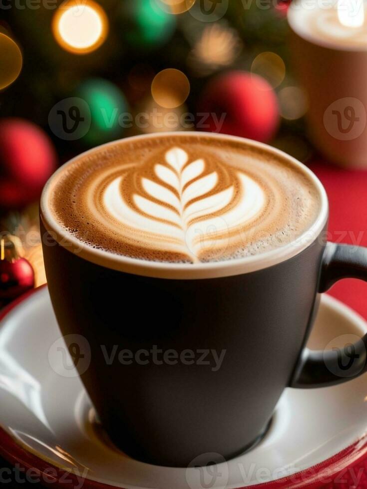 Warm and Festive Hot Christmas Coffee Delight. AI Generated. photo