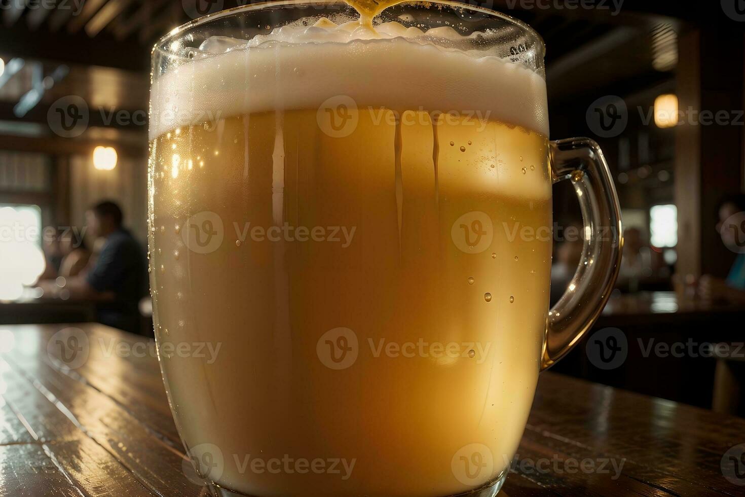 Indulging in the Pleasures of a Cold Beer Pint. AI Generated. photo