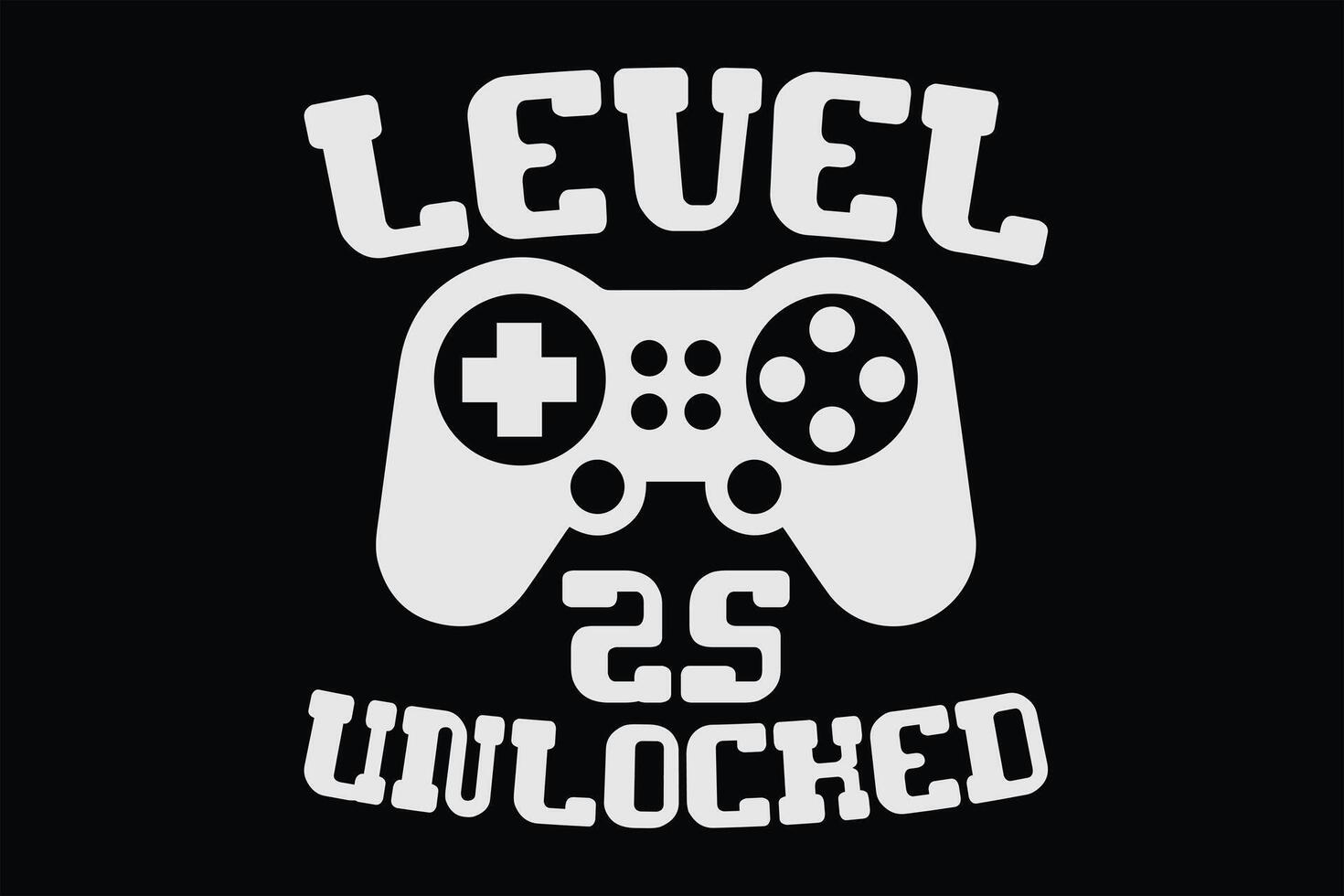 nivel 25 desbloqueado gracioso jugador cumpleaños camiseta diseño vector