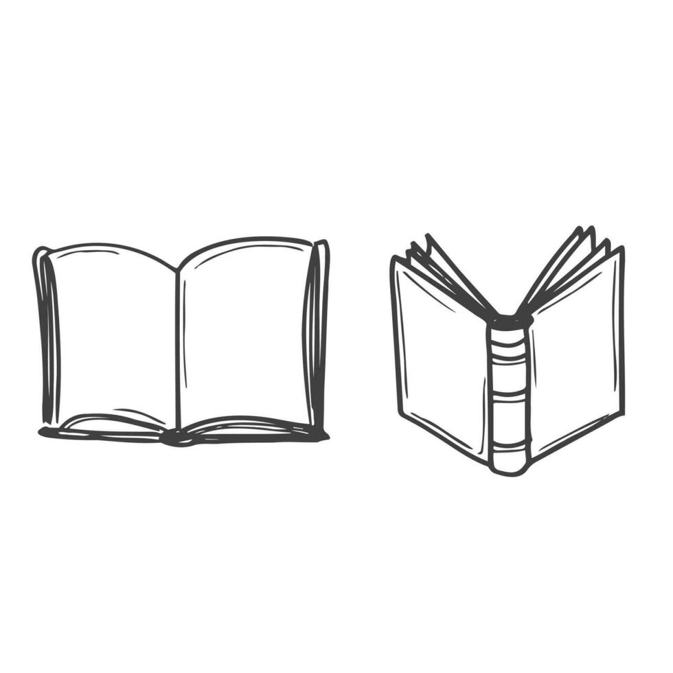 Books vector collection. Pile of books. Hand drawn illustration in sketch style. Library, Book shop
