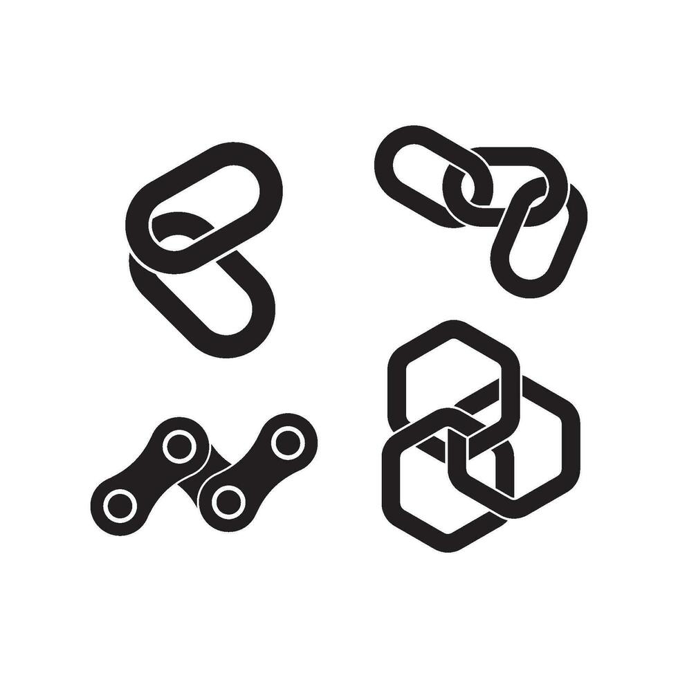 Chain icon logo vector illustration design template