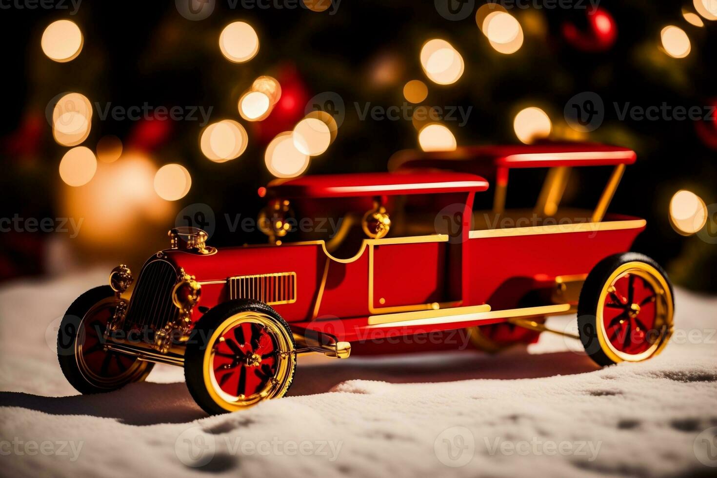 Santa s Sleigh Toy Models Bringing Christmas Joy to Life. AI Generated. photo