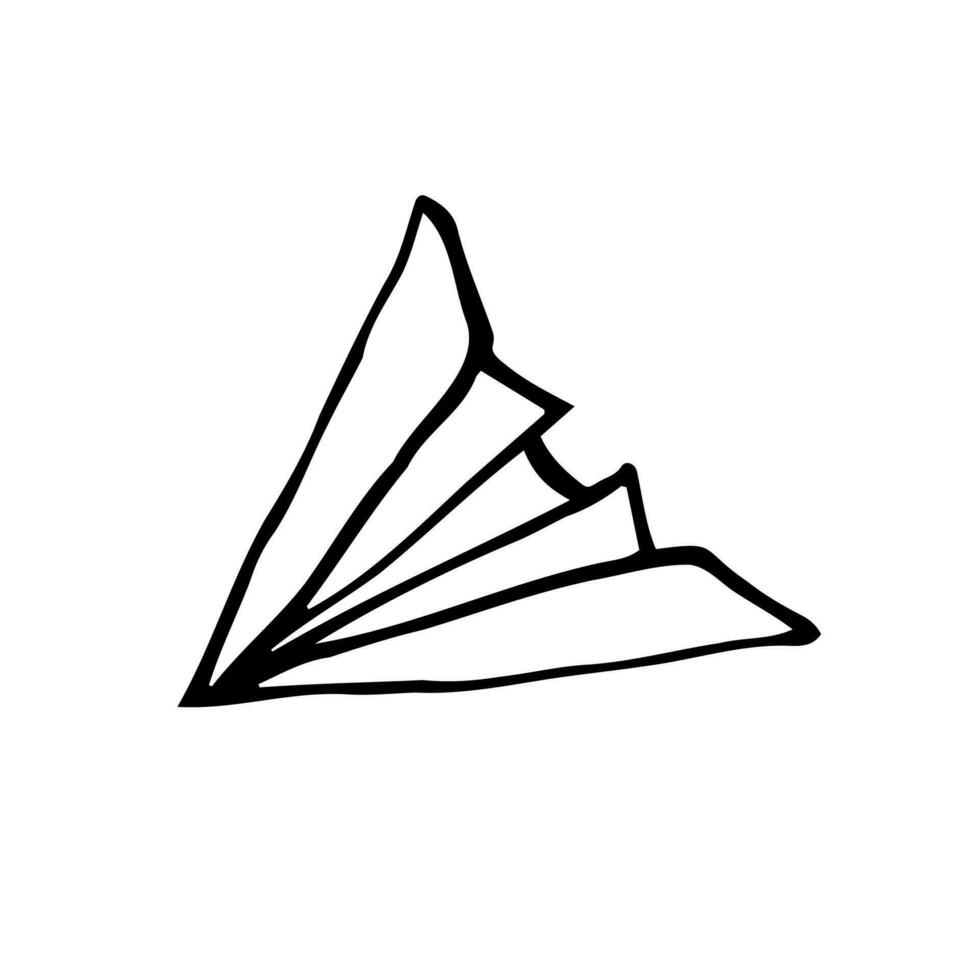 Vector doodle paper plane. Hand drawn simple illustration